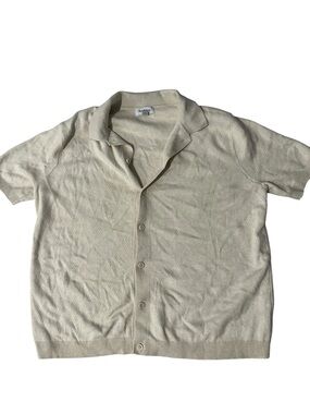 Goodfellow & Co Cream Short-Sleeve Button-Up Cardigan